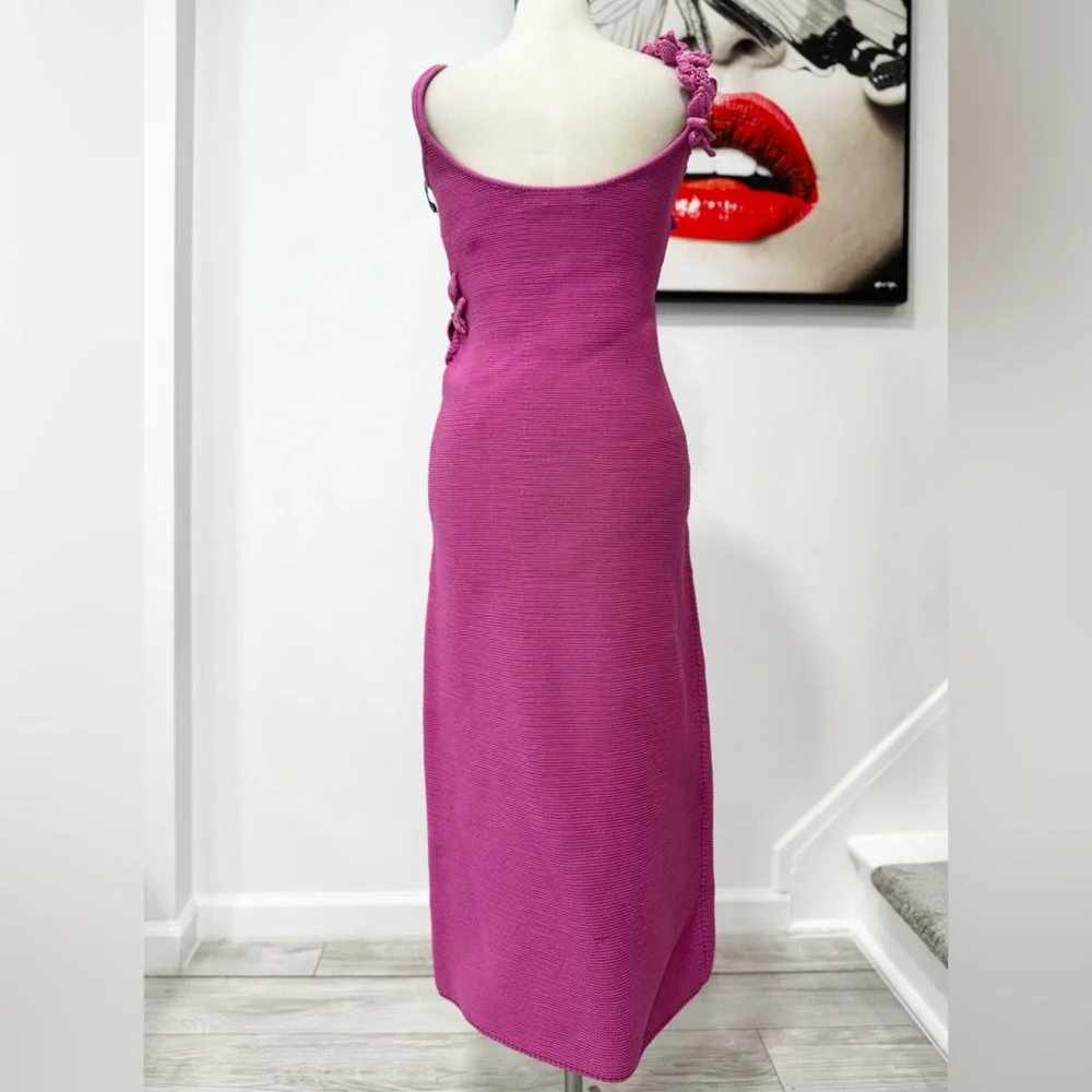 AMUR Allegra Floral Appliqué Knit Midi Dress - Picture 13 of 16